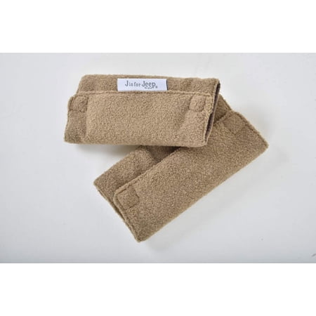 Jeep Car Seat Strap Covers 2 Pack, Plush Brown