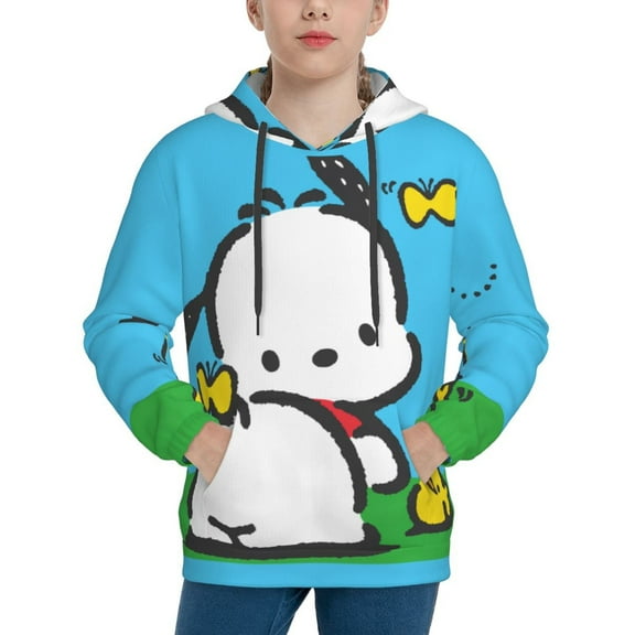 Sanrio Pochacco Kids' Hoodie 3d Print Sweatshirt Soft Pullover Hooded With Big Pockets Fans Gifts For Boys Or Girls Small