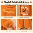 thumbnail image 3 of Halloween Pumpkin Onesie Family Matching Pajamas, Plush Snug Hooded Jumpsuit One Piece Loungewear,Soft Plush Fleece Jack-o'-Lantern Sleepwear with Hood & Pockets, 3 of 9