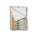 thumbnail image 2 of Tribal Soft Flannel Fleece Throw Blanket, Mexican Style Aztec Patterned Retro Hand Drawn Design Abstract, Cozy Plush for Indoor and Outdoor Use, 70" x 90", Blue Orange Ivory, by Ambesonne, 2 of 6
