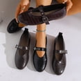 thumbnail image 4 of Miluxas Mary Jane Shoes Women Ballet Flats Round Toe Flat Womens Dressy Shoes Black 8.5(41), 4 of 9