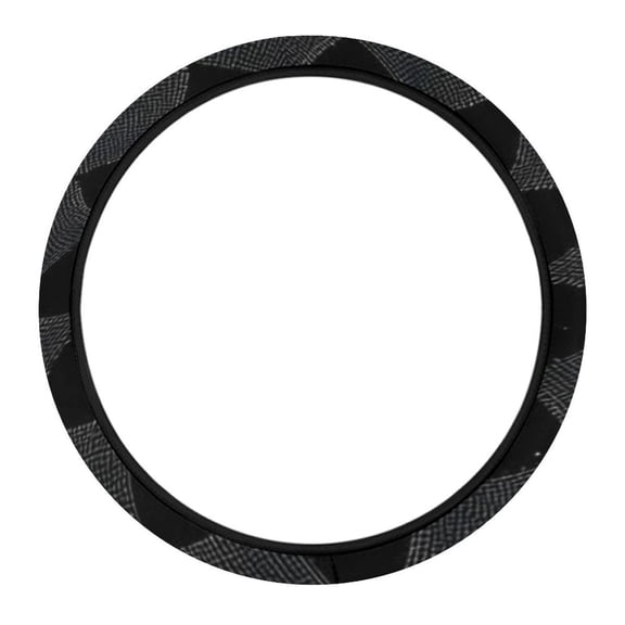 15in Car Steering Wheel Cover Is Skid Resistant And Durable For Easy Installation Black Houndstooth Vintage Texture_85706_4