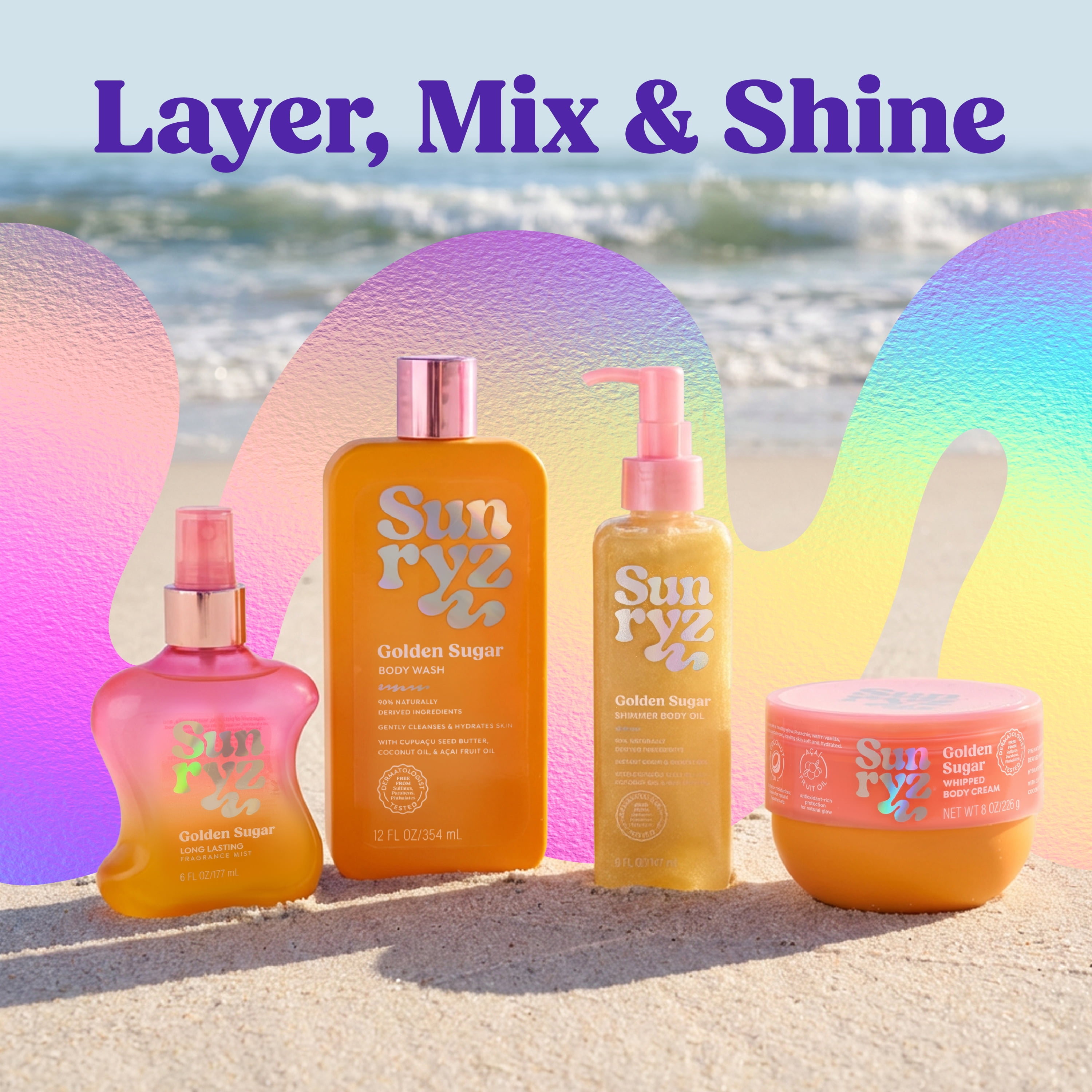 Sunryz Golden Sugar Hydrating Body Wash with Cupuaçu Butter & Coconut Oil, 12 fl oz