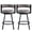 Linen Gray - Matte Black Finish, variant on Zesthouse 26.6″ Swivel Bar Stools Set of 2, Linen Upholstered Counter Stools with Barrel Back and Metal Legs, Modern Counter Height Barstools for Kitchen Island, Gray