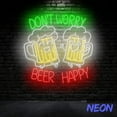 thumbnail image 3 of Handmadetneonsign Don't Worry Beer Happy Neon Sign, Beer Led Sign, Beer Wall Light, Bar Wall Art 92500, 3 of 5