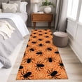 thumbnail image 5 of Halloween Spiders Washable Runner Rugs 2'x6', Spiders Web Vintage Orange Decoration Low Pile Throw Entryway Rug Non-Slip Sturdy Edge Binding Carpet for Indoor Bedside Entrance Bedside, 5 of 9