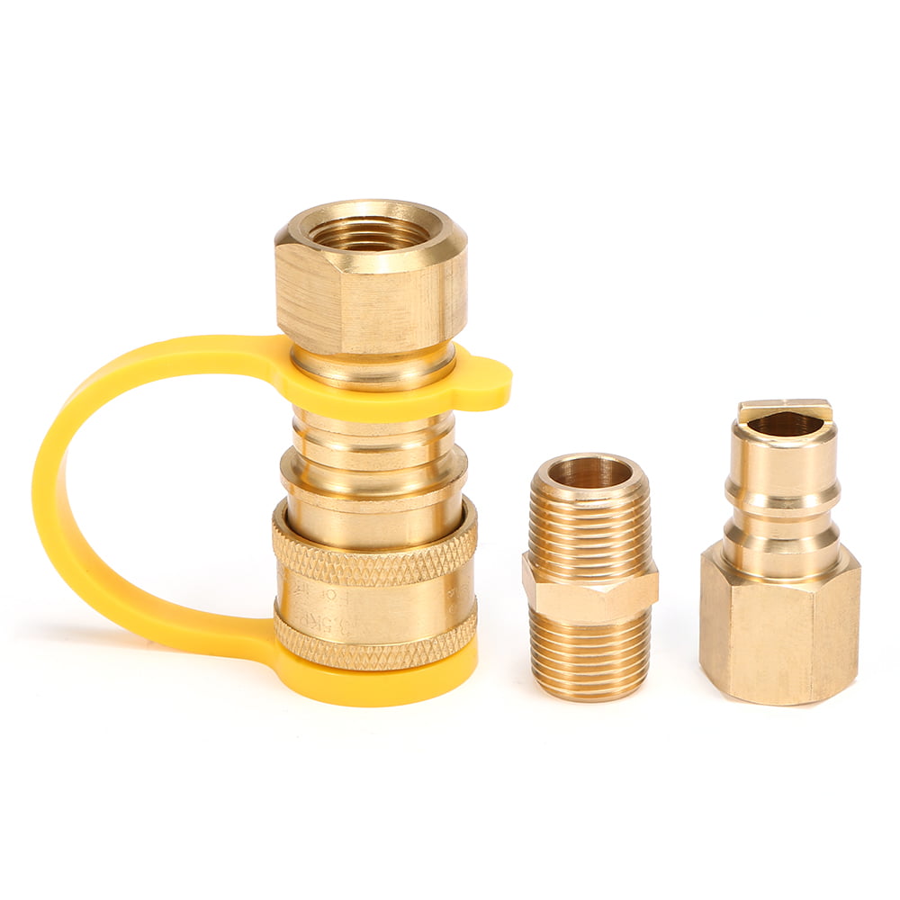 3/8 Inch Natural Gas Quick Connect Fittings，LP Propane Hose Quick Connect Brass 