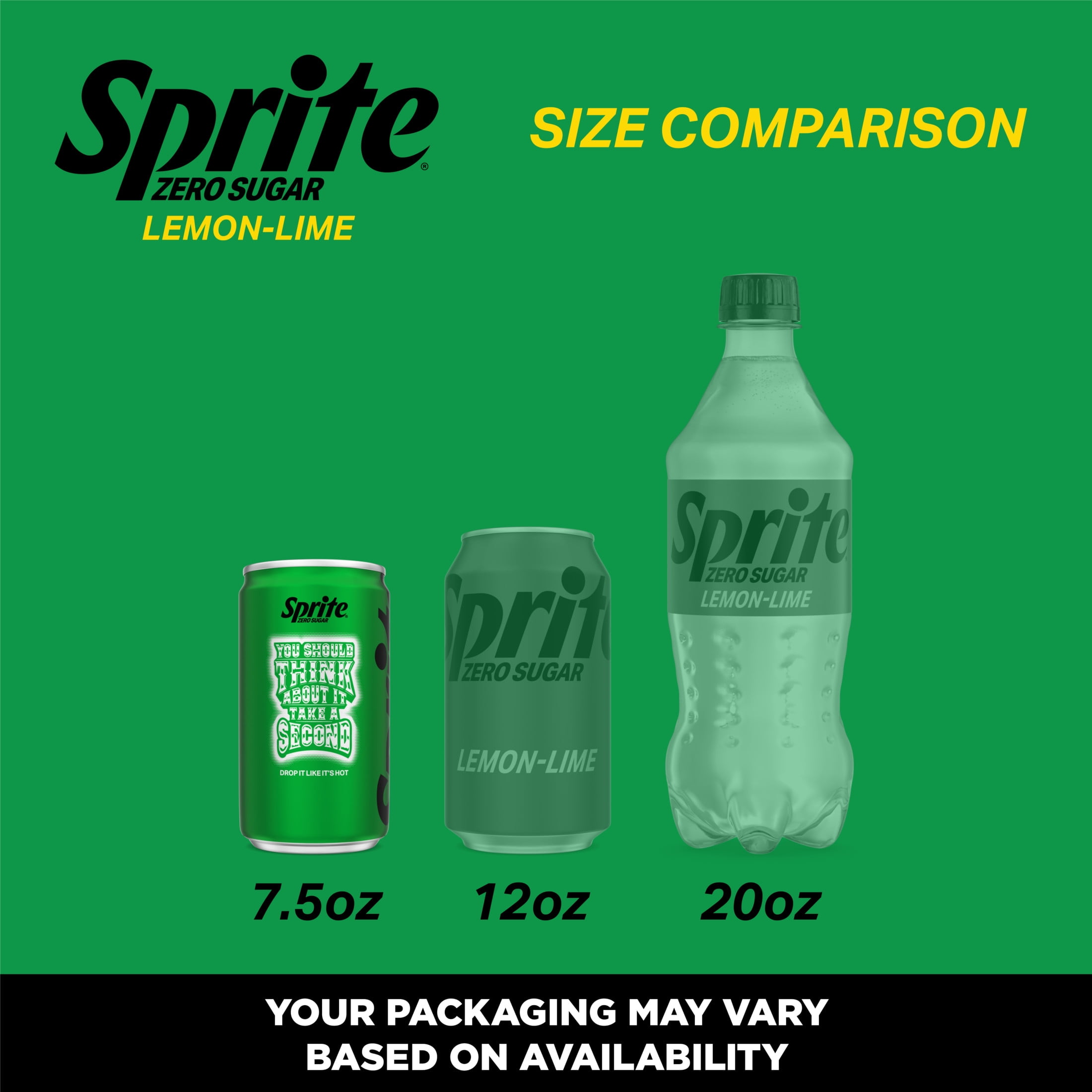 Sprite Zero Sugar Lemon-Lime Caffeine Free Soda Pop Fridge Pack Mini Cans, 7.5 fl oz, 10 Pack