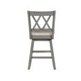 thumbnail image 3 of Brookline 37.5 In. Gray High Back Wood Swivel Bar Stool With Fabric Seat, 3 of 7