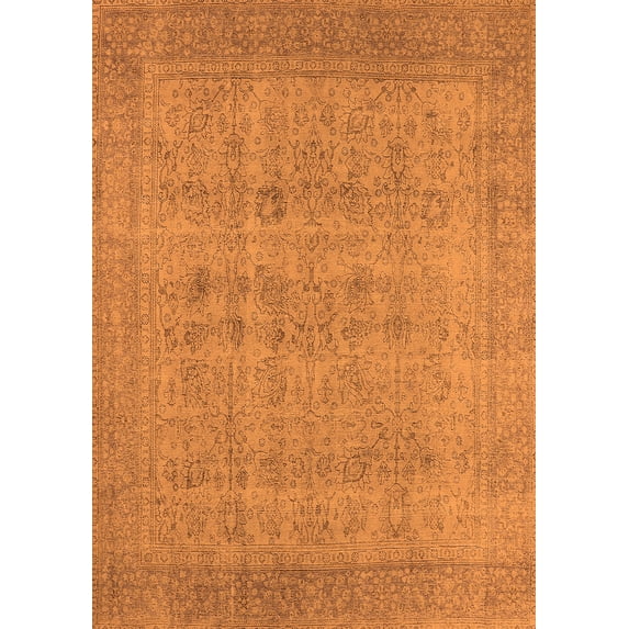 Ahgly Company Indoor Rectangle Oriental Orange Industrial Area Rugs, 8' x 12'