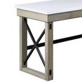 thumbnail image 4 of Benjara L Shaped Writing Desk with Marble Lift Top and Sled Base, Gray and White, 4 of 5