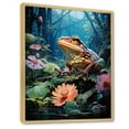 thumbnail image 2 of Designart "Lotus Pond Relection in Japon Art" Animals Floater Framed Canvas Print, 2 of 7