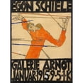 thumbnail image 2 of Egon Schiele 19x24 Gold Ornate Framed and Double Matted Museum Art Print Titled - Poster of the Schiele Exhibition in the Arnot Gallery (1915), 2 of 4