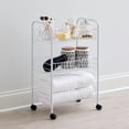 thumbnail image 3 of Rubbermaid Freestanding 3-Tier Mobile Wheeled Cart Storage Solution, White, 3 of 8