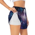 thumbnail image 2 of Haiem Planets Stars And Galaxies1 Women's 2 in 1 Running Shorts - Lightweight Athletic Workout Gym Yoga Breathable Sports Shorts Liner with Phone Pockets-Small, 2 of 9