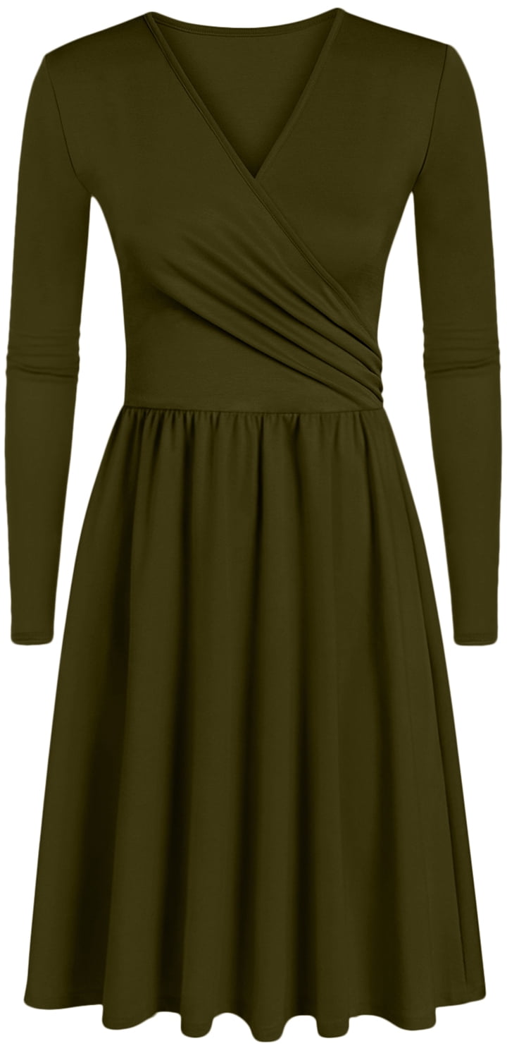 long sleeve wrap dress short