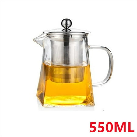 

350ML/550ML/750ML Heat Resistant Clear Glass Teapot Jug With Infuser Coffee Tea Leaf Herbal Pot
