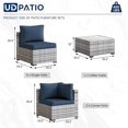 thumbnail image 2 of UDPATIO Patio Furniture Sets, Modular Rattan Outdoor Patio Sectional Furniture Sofa Set, Wicker Patio Conversation Set for Backyard, Deck w/Coffee Table,9PC Grey/Blue (Include Sofa Cover), 2 of 7