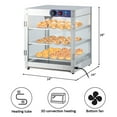 thumbnail image 4 of 3-Tier Food Warmer,800W Commercial Food Warmer Display Electric Countertop Food Pizza Warmer with 3D Heating,Bottom Fan,Pastry Display Case with Temperature Knob,Stainless Steel Frame Glass Door, 4 of 9