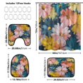 thumbnail image 4 of 4-Piece Bathroom Set with Waterproof Shower Curtain with Non-Slip Bath Mat, U-Shaped Mat & Toilet Lid Cover Oversized Daisies, 4 of 8