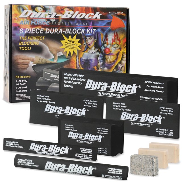 Juego de bloques de lijado Dura-Block de espuma EVA flexible, 6 piezas, para automóviles