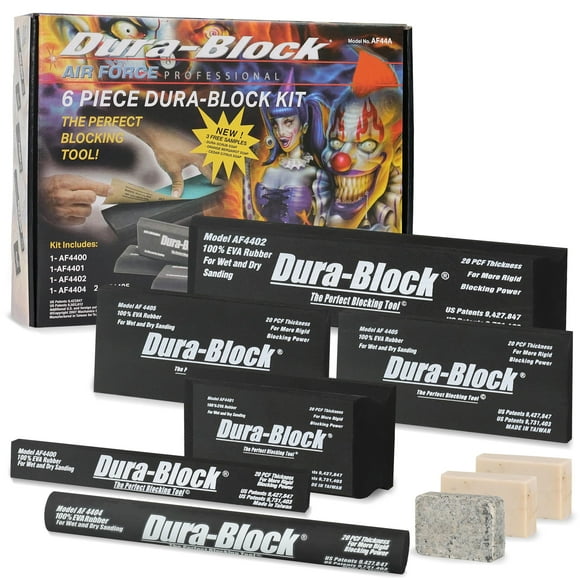 Juego de bloques de lijado Dura-Block de espuma EVA flexible, 6 piezas, para automóviles