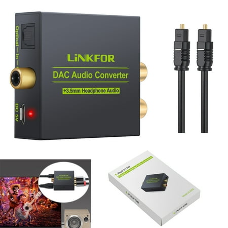 ESYNIC Digital Optical Coax Coaxial Toslink to Analog RCA L/R Audio Converter Adapter for PS3 XBox Blue-ray Player HD DVD