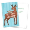 Personalized Cute Deer Pun Folded Holiday Greeting Card