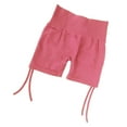 thumbnail image 3 of Pantalones Cortos De Yoga Ergonómicos De Talle Alto Levantamiento De Glúteos Sin Costuras Con Cordón Pantalones Cortos Para Correr Para Mujer M Rosa, 3 of 8