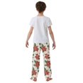 thumbnail image 4 of FORMRS Kids Pajama Pants with Pockets Size 9-10Y Boys Lounge Sleep Bottoms, Red Christmas Poinsettia, 4 of 8