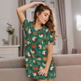 thumbnail image 3 of Naloa Cartoon Turkey Print Women Nightgowns,Womens Loungewear,Short Sleeve Sleepwear,Comfy Ladies Nightdress, 3 of 6