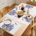 thumbnail image 5 of Purple Lavender Flower Placemats Set of 12, Vintage Purple Lavender Floral Watercolor Dragonfly Non-Slip Place Mats Washable Table Mats for Kitchen Dining Table Decorations Indoor/Outdoor, 5 of 9