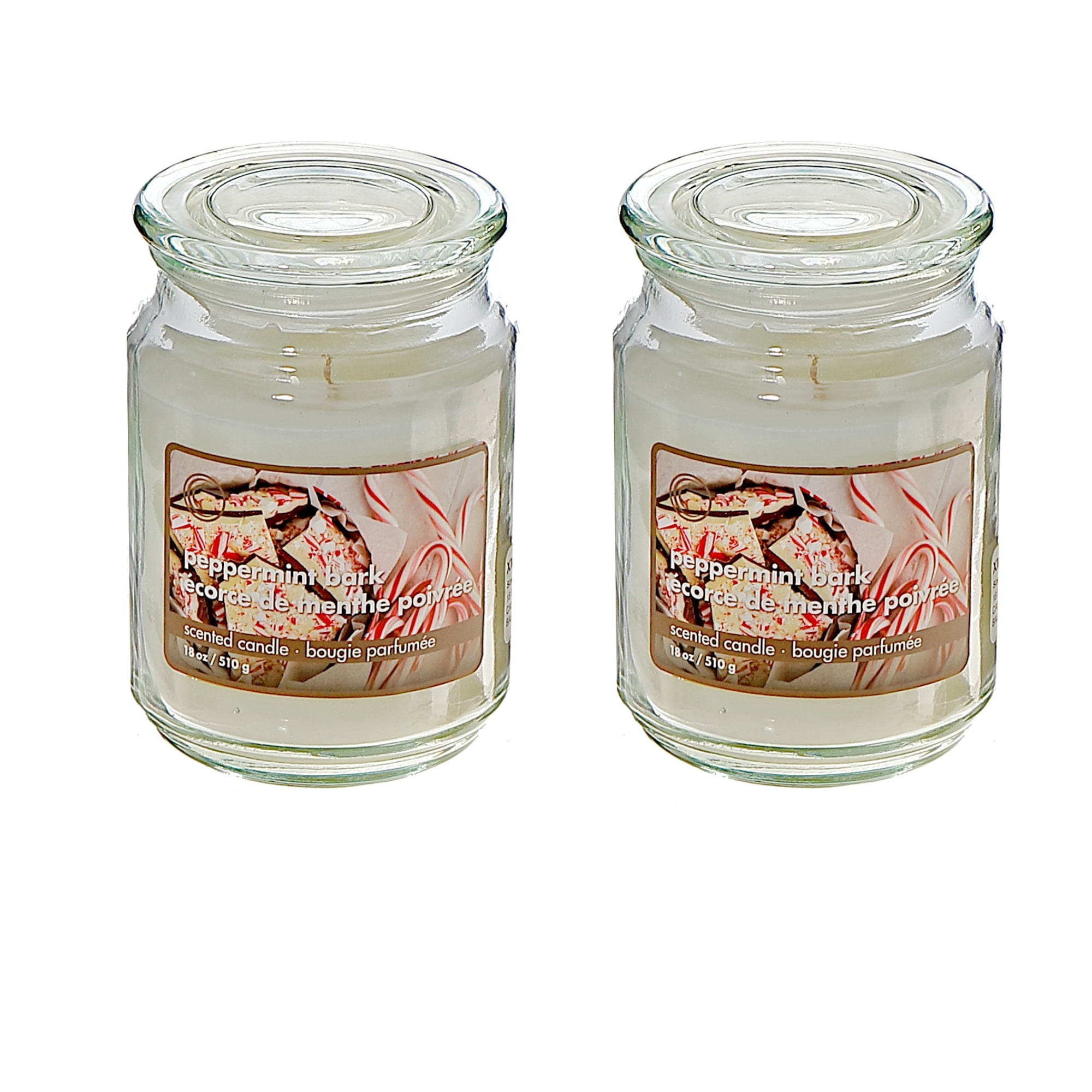 18 Oz Scented Jar Candle (Peppermint Bark) - Set of 2