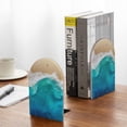 thumbnail image 5 of Lsque Beach Printed Wood Bookends,Non-Skid Bookend for Shelves,Heavy Duty Support Bookends,Non-Slip Foam Pads for Office, Home, and Library,1 Pair, 5 of 8