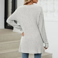 thumbnail image 5 of idosla Women's Open Front Long Sleeve Sweaters Cardigan Casual Knit Classic Outerwear Coat with Pockets (Light Gray, L), 5 of 8