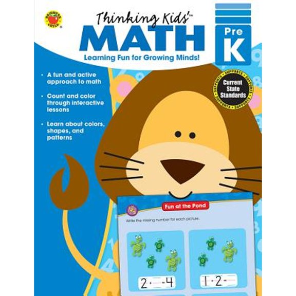 Pre-Owned Thinking Kids' Math, Grade Pk (Paperback) by Brighter Child (Compiled by)