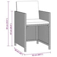 thumbnail image 2 of vidaXL 3 Piece Patio Dining Set with Cushions Poly Rattan Brown, 2 of 7