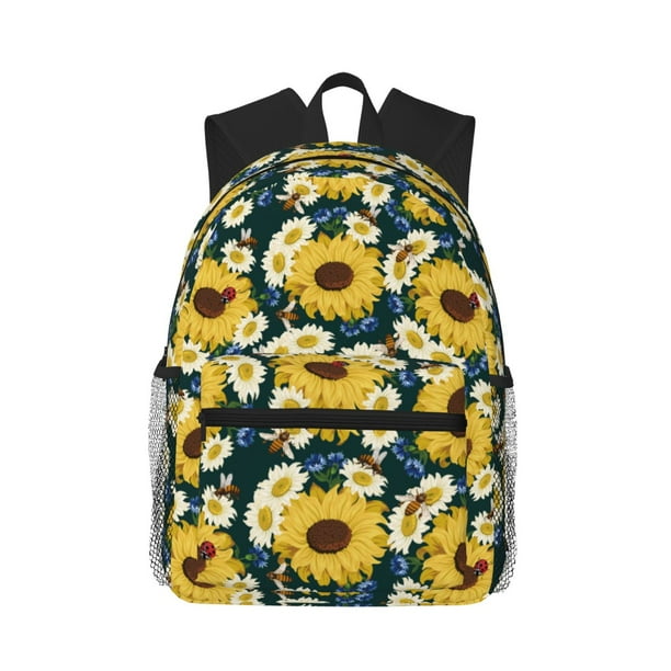 Disketp Sunflowers Mochila Ligera Clásica con Múltiples Bolsillos, Mochila Casual para Hombre y Mujer, Ideal para Escuela, Trabajo y Viajes