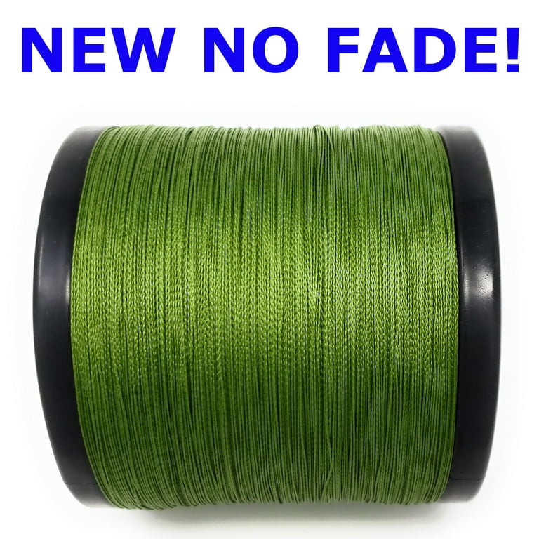 Reaction Tackle Braided Fishing Line- NEW NO FADE Low-Vis Green