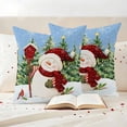 thumbnail image 3 of Blue Green Snowman Christmas Outdoor Waterproof Pillow Covers, Xmas Tree Snowflake Winter Decorative Square Throw Pillowcase Sofa Cushion Sham for Patio/Couch/Chair, 24"x24" 2 Pack, 3 of 8