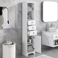 thumbnail image 3 of White Tall Bathroom Cabinet, Freestanding Storage Cabinet with 3 Drawers and Adjustable Shelf, Floor Cabinet Multifunctional Bathroom Storage Organizer Rack Stand, 3 of 15