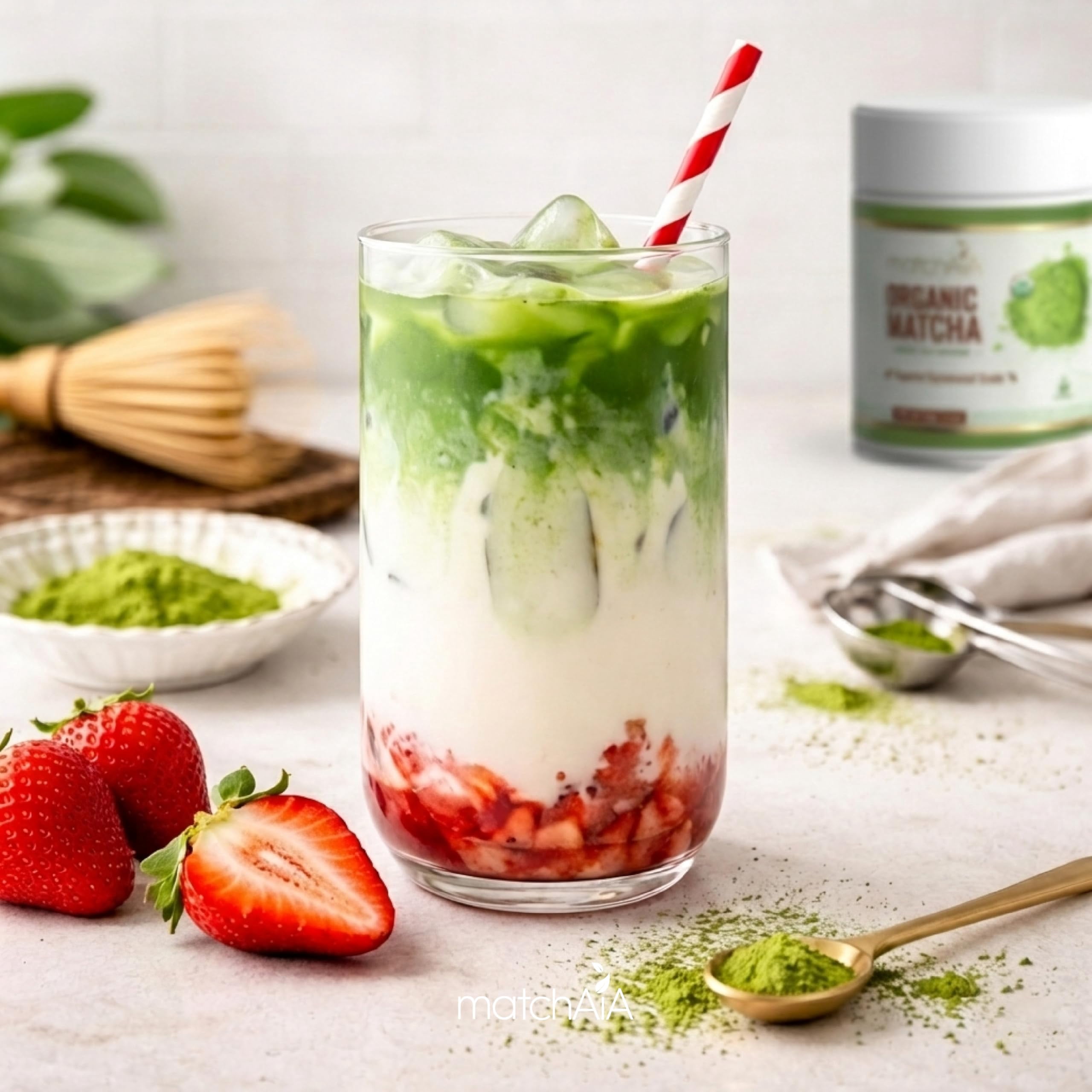 MatchAiA Organic Matcha Powder, Superior Ceremonial Grade, 60g/2.1oz, USDA Certified, First Spring Harvest, 100% Pure, Sugar Free, Gluten Free