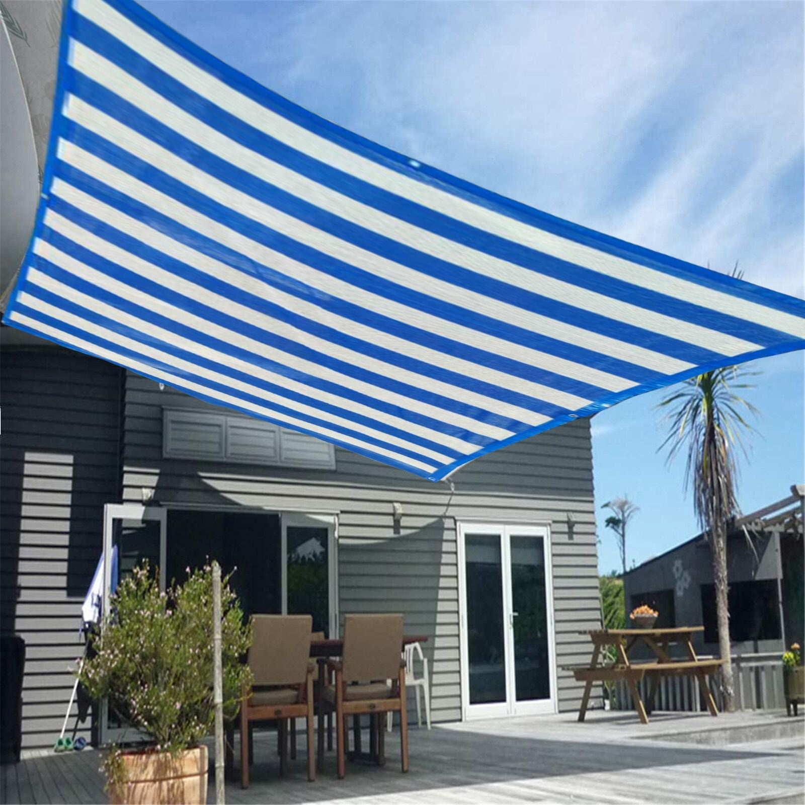 Hvmvliv Rectangle Sun Shade Outdoor Sunny Shade Cloth, Pergola, And Backyard Patio Sunshade With Protection, Reinforced Grommets Sunshade for Patio Backyard Garden Blue