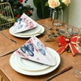 thumbnail image 3 of WOBOGO Blue Butterfly Pink Floral Cloth Napkins 1 Piece Soft Elegant Touch Durable Absorbent Quick Drying for Elegant Dining, 3 of 8