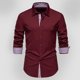 thumbnail image 3 of pstuiky camisetas de manga larga para hombre, Camisa vaquera informal de manga larga con cuello abatible y bolsillo abotonado para hombre top de hombre xl, 3 of 8