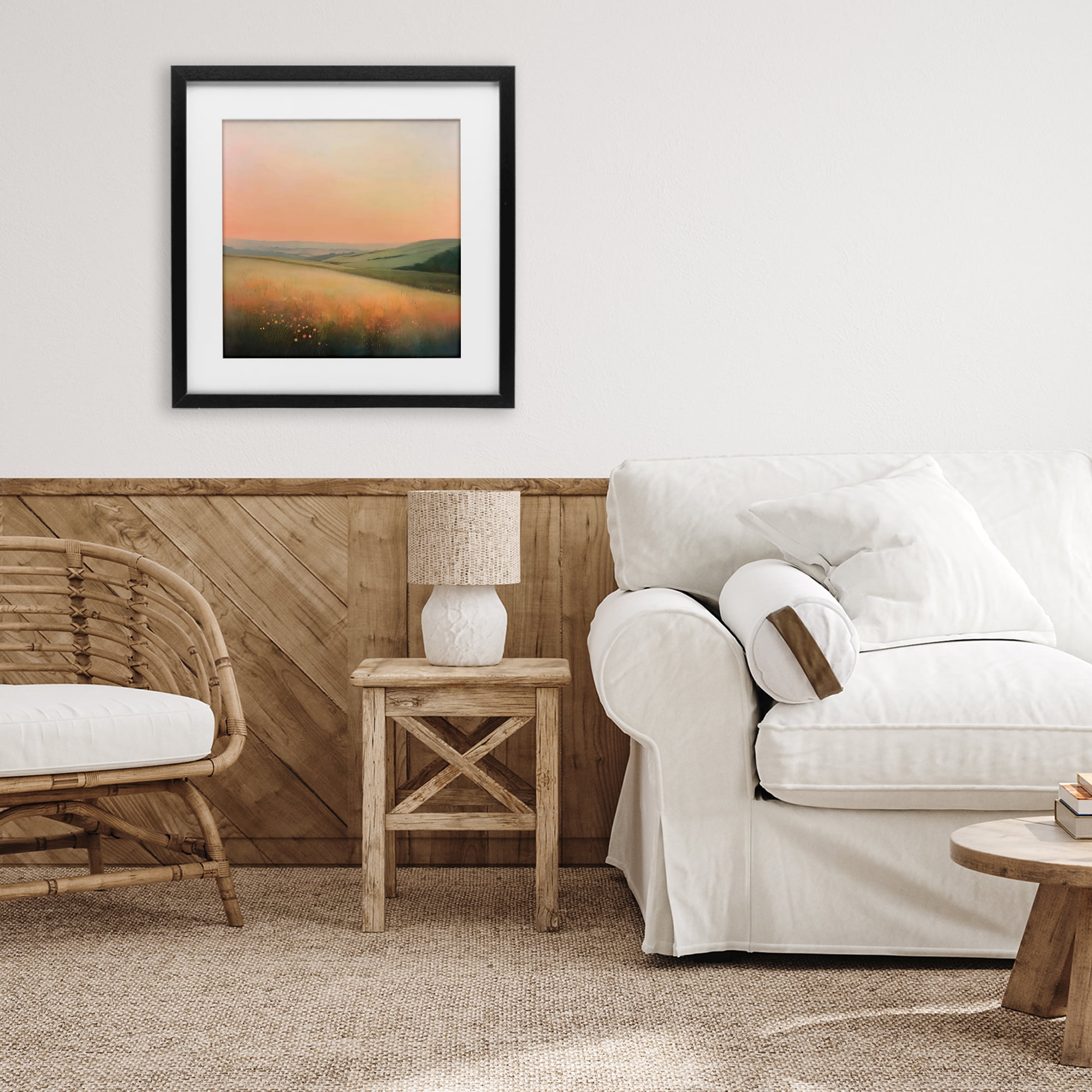 Stupell Industries Sun Coming Up Over Meadow Black Framed Print Under Glass, design by Creative Studio