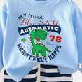 thumbnail image 4 of NOLDARES Baby Boy Fall Clothes Set Long Sleeve Crewneck Sweatshirts Pants Infant Newborn Winter Outfits Size:12-18 M,Light Blue, 4 of 5