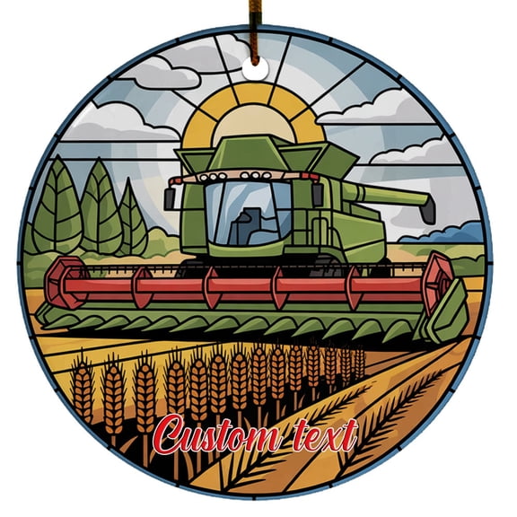 Combine Harvester Ornament – Unique Christmas 2025 Gift for Vehicle Enthusiasts, Kids, Friends or Workmates
