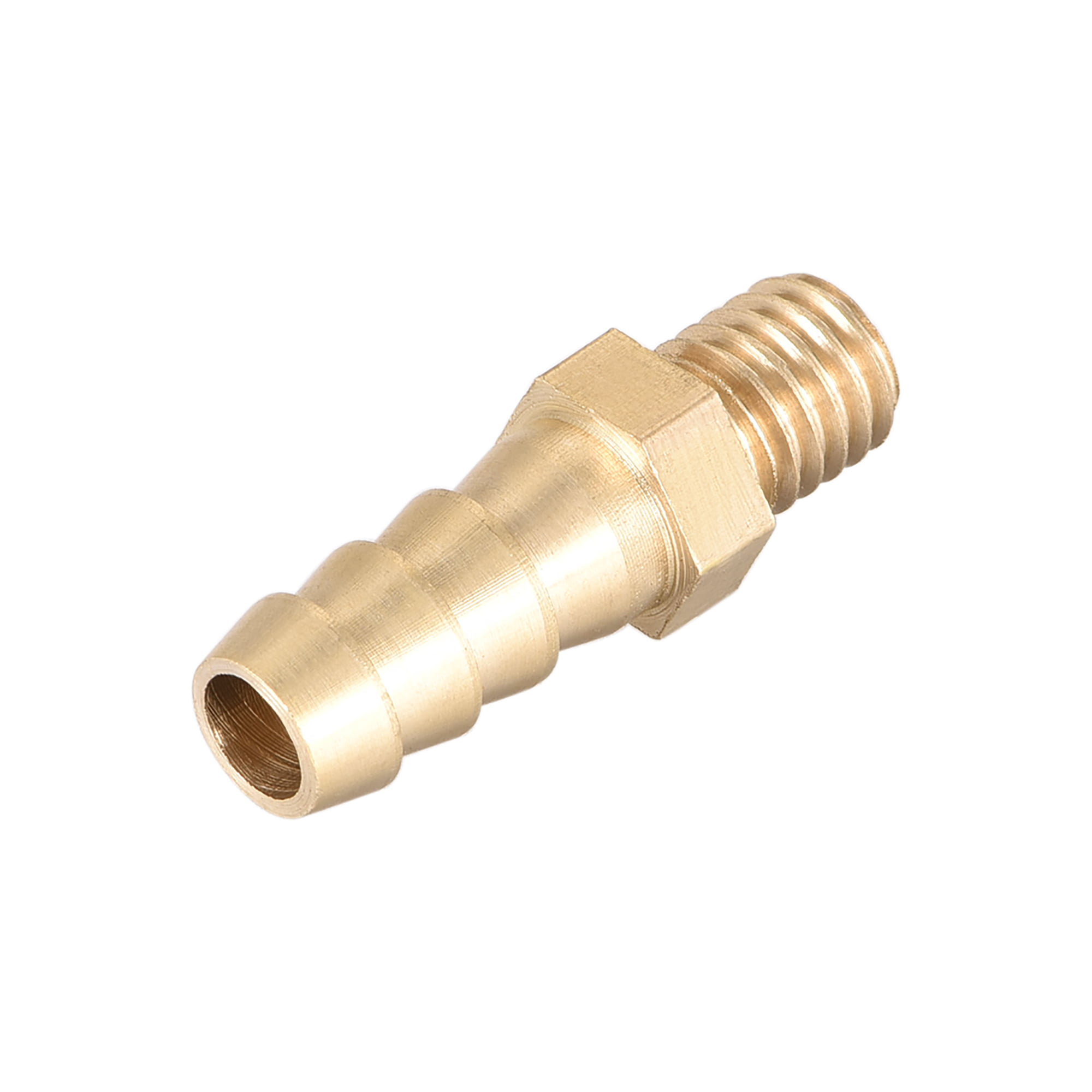 M8 Thread 8mm Hose Barb Tail Male Thread Straight Brass Connector Fitting 1.25 T