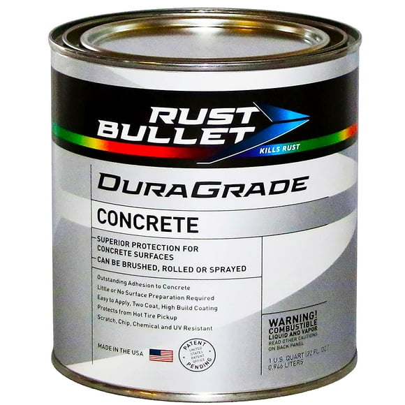 RUST BULLET - DuraGrade Concrete High-Performance Indoor & Outdoor Easy to Apply concrete coating in Vibrant Colors for Garage Floors, Basements, Porch, Patio and more - Quart, Yellow